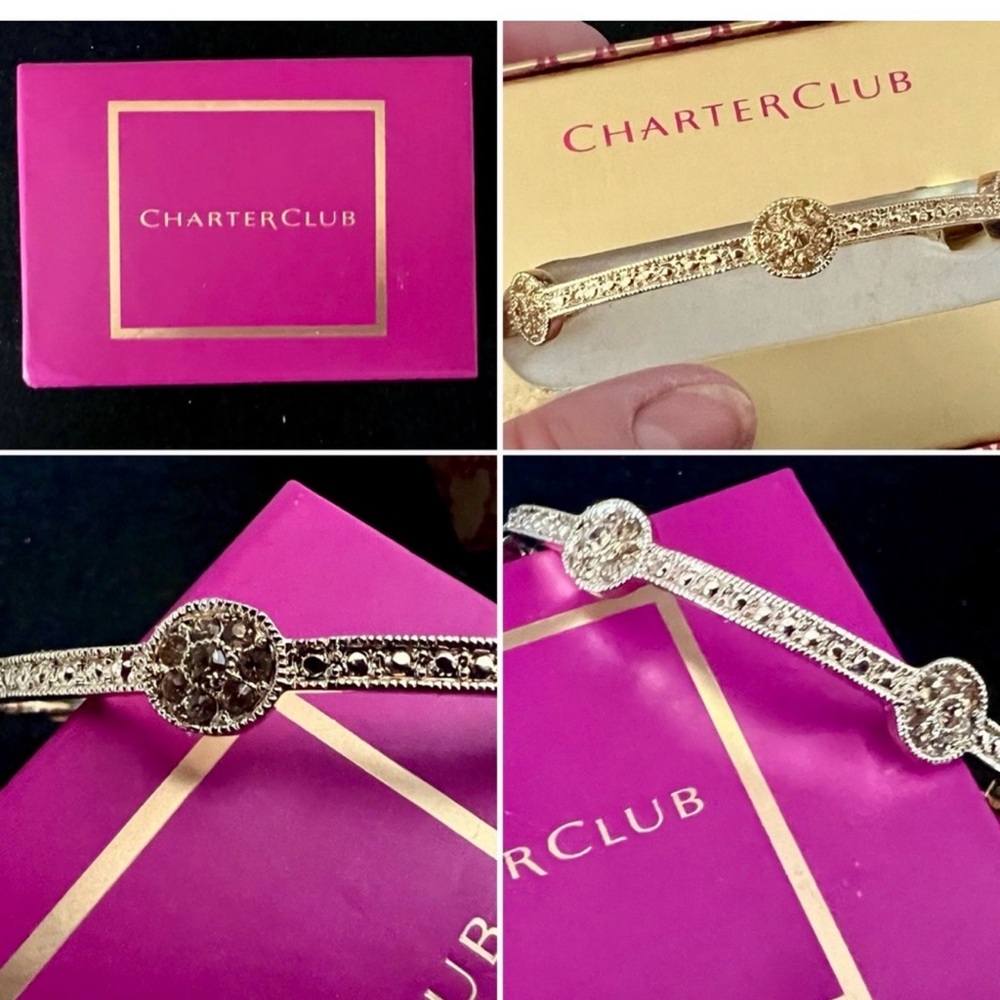 BRACELET CHARTER CLUB BANGLE NWT
Gold Tone & Golden Rhinestone 
Incl Gift Box - Picture 6 of 6